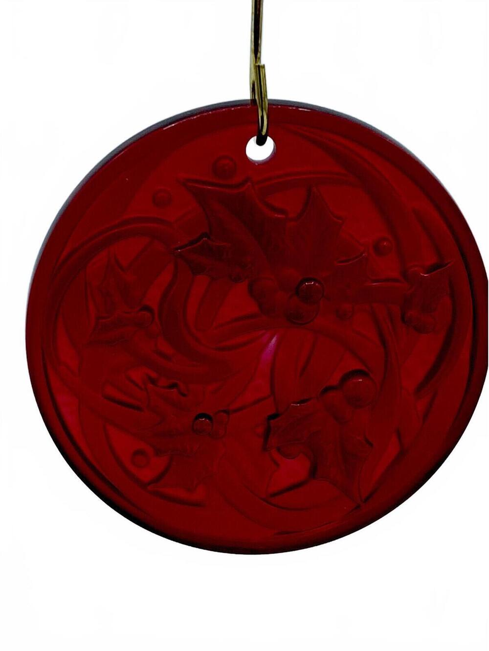 LALIQUE 2017 Entrelacs Rouge Red Color Crystal Christmas Ornament New in Box
